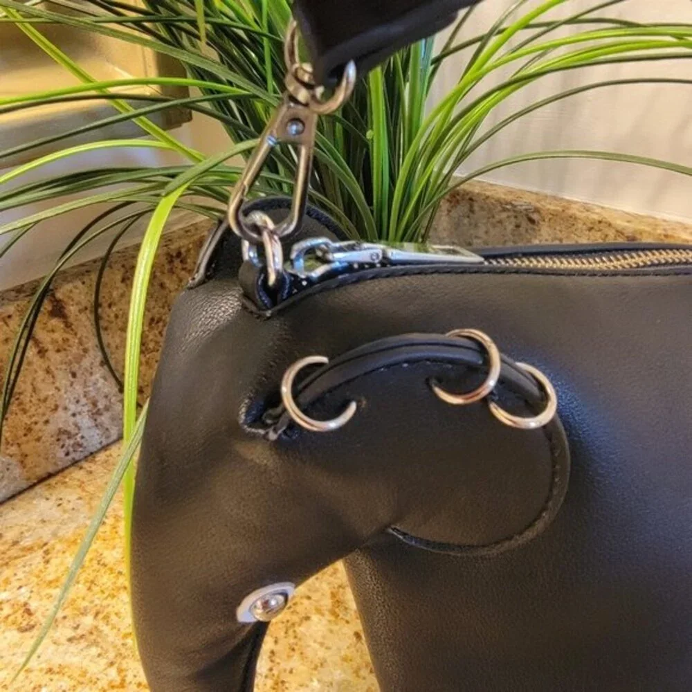 Black elephant crossbody clutch purse Small * - Picture 6 of 16